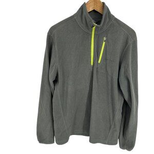 Eddie Bauer Mens Gray Long Sleeve 1/4 Zip Fleece Pullover Size M